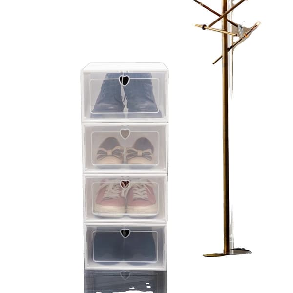 Skoorganiseringsset, Stapelbar design, Transparenta dörrar,Vit