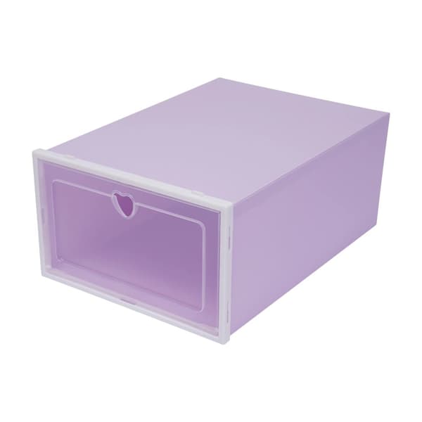 Skoförvaringslåda, PP-plast, 33x23x14 cm, Blandade färger,LILA