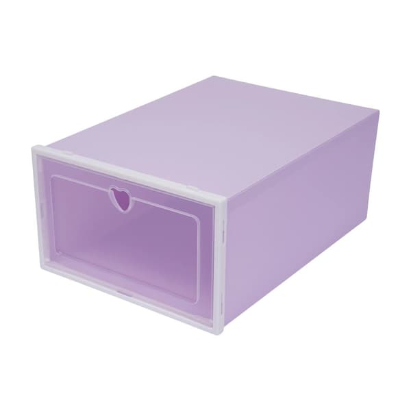 Skoförvaringslåda, PP-plast, 33x23x14 cm, Blandade färger,LILA