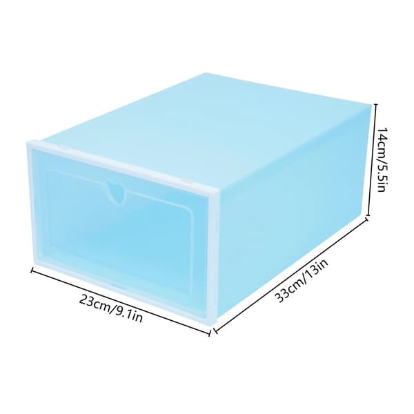 Skoopbevaringsboks, PP-plast, 33x23x14 cm, Assorterede farver,Blå