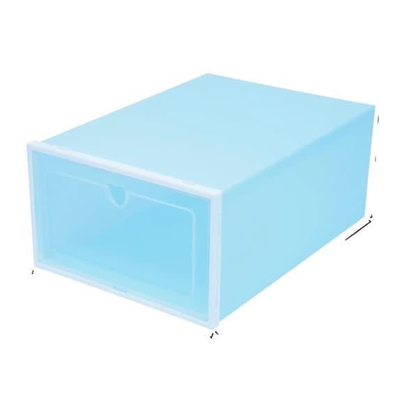 Skoopbevaringsboks, PP-plast, 33x23x14 cm, Assorterede farver,Blå