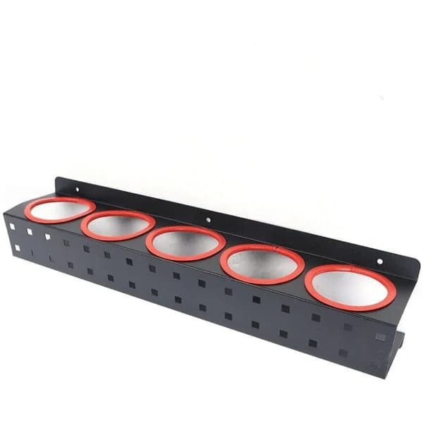 Sprayflaskeholder, vægmonteret opbevaring, holdbar stål konstruktion, alsidig organizer,sort