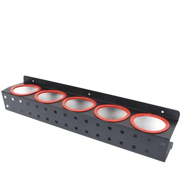 Sprayflaskeholder, vægmonteret opbevaring, holdbar stål konstruktion, alsidig organizer,sort