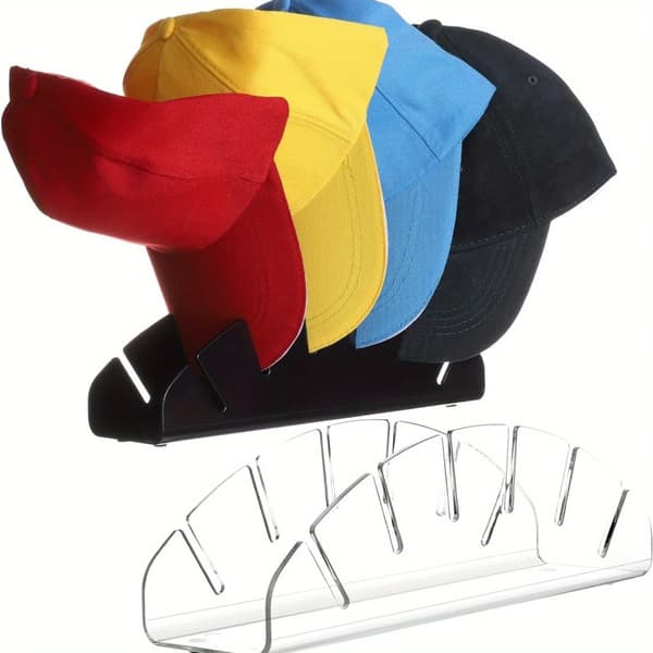 Hat Display Rack, Plads til 14 hatte, Fritstående design, Pladsbesparende organizer,Stor størrelse, gennemsigtigt1 sort