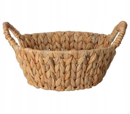 Punottu leipäkori 30x20x11cm Kahvoilla, luonnonvärinen