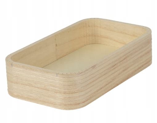 Suorakaiteen muotoinen puinen säilytyskori 17x9x3,5cm
