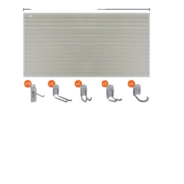 Garageväggorganiseringspaneler, PVC-material, butiksdiskplay, 32 kvadratfot med krokar