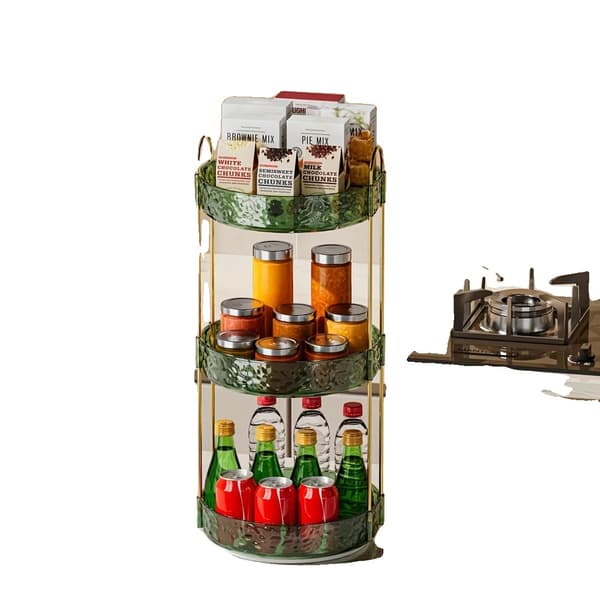 Multi-lags roterende stativ, ideelt til kosmetik, pladsbesparende opbevaring, elegant design,rs Ismønster Grøn