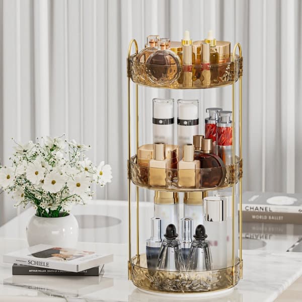Multi-lags roterende stativ, ideelt til kosmetik, pladsbesparende opbevaring, elegant design,ers Ismønster Guld-a