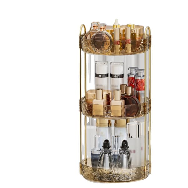 Multi-lags roterende stativ, ideelt til kosmetik, pladsbesparende opbevaring, elegant design,ers Ismønster Guld-a