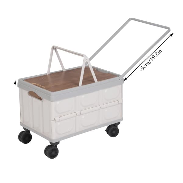 Rullende vogn, stor kapacitet 55L, robust belastning på 35kg, foldbart design,Chokolade