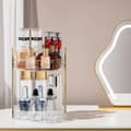 Miniatyrbillede 2 af 2: Multi-lags roterende stativ, ideelt til kosmetik, pladsbesparende opbevaring, elegant design,rs Ismønster Hvid
