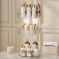 Miniatyrbillede 2 af 2: Roterende Makeup Organizer, 3-lags Opbevaring, 360° Rotation, Alsidig Brug,gennemsigtig 3-lags