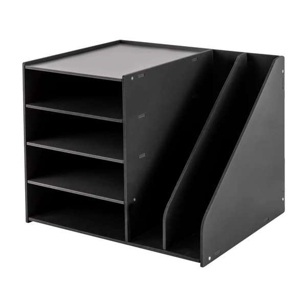 Filholderorganisator, 4+2 niveauer, aftagelig lagplade, moderne design,sort