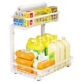 Miniatyrbillede 1 af 2: Under Sink Organizer, L-formet design, justerbar højde, glidende kurve,HVID