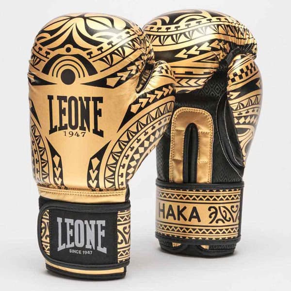 Leone1947 Keinonahkaiset Nyrkkeilyhanskat Haka Kultainen 16 oz