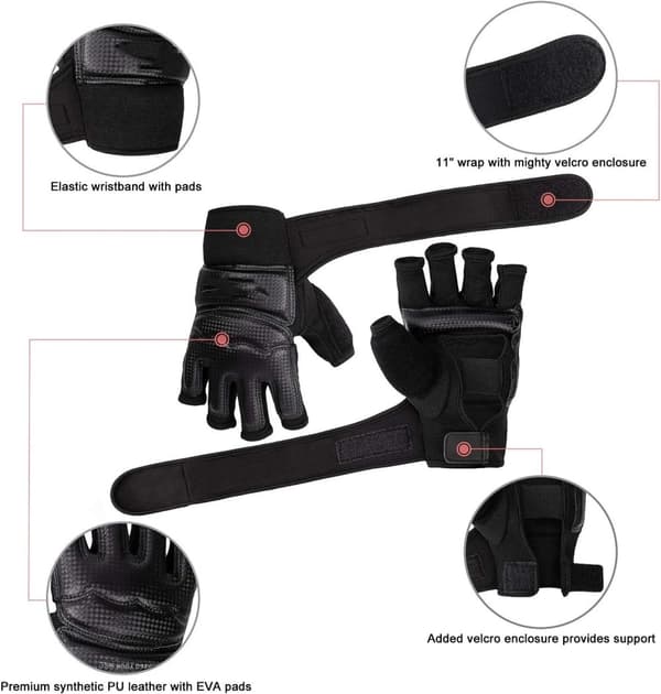INF Halvfingerhandskar för Kampsport Svart S