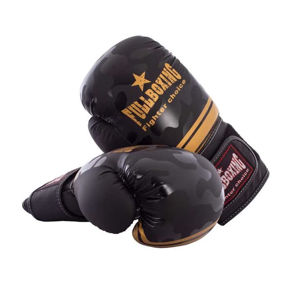 Fullboxing Keinonahkaiset Nyrkkeilyhanskat Camo Musta 10 oz