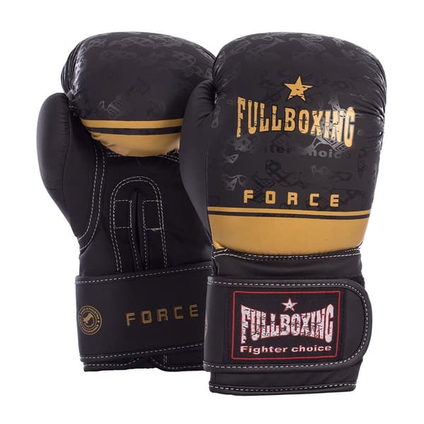 Fullboxing Keinonahkaiset Nyrkkeilyhanskat Force Musta 14 oz