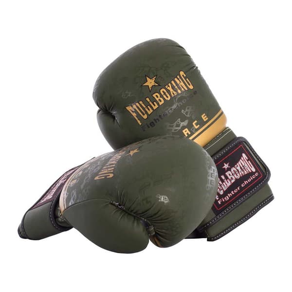 Fullboxing Force Läder Konstgjorda Boxningshandskar Grönt 10 oz