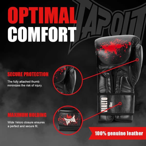 Tapout Boxningshandskar I Läder Rialto Röd 14 oz