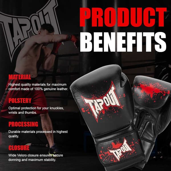 Tapout Boxningshandskar I Läder Rialto Röd 14 oz