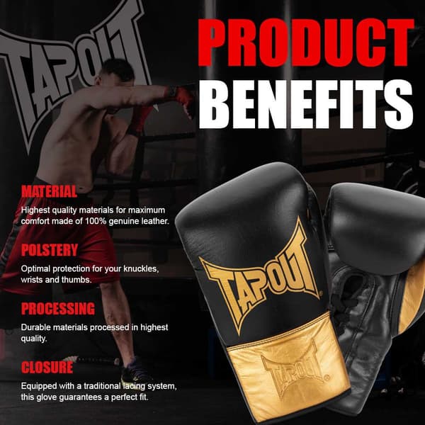 Tapout Boxningshandskar I Läder Lockhart Svart 10 oz L