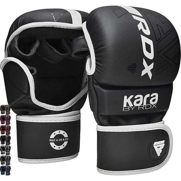 RDX MMA Träningshandskar, Boxning Grappling Sparring Mitts, Hand Handledsskydd, Kampsport Kickboxning, Vit
