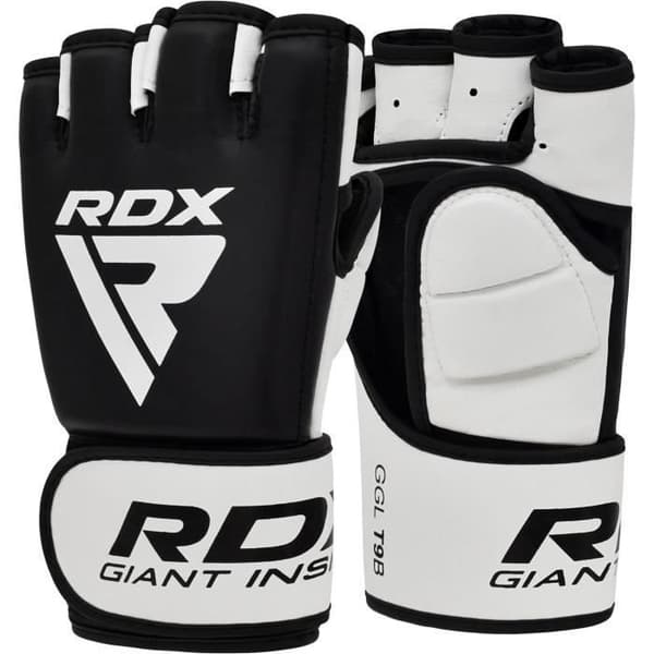 MMA-handskar - RDX - Muay Thai - Kalvskinn - Gel Shell-Shock - Öppna händer