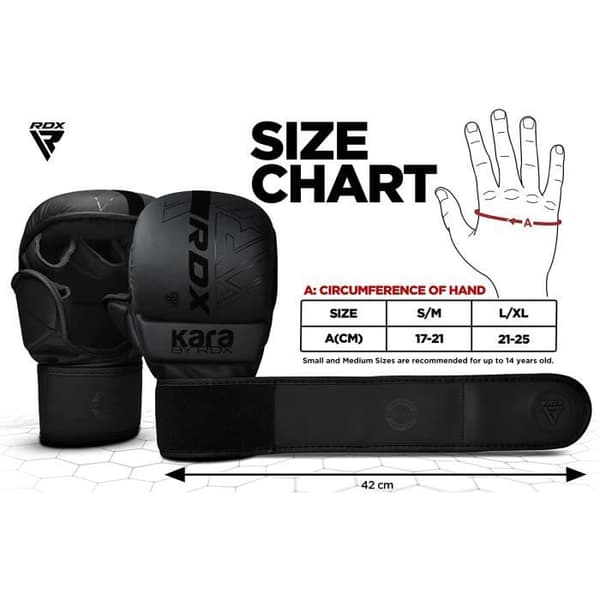RDX MMA Träningshandskar - Boxning Grappling Sparring Mitts - Svart