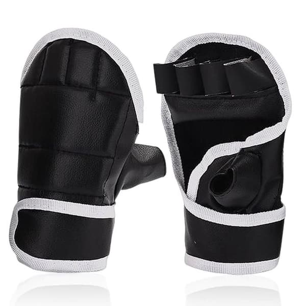 Boxningshandskar 0,7 cm tjocka halvfinger handskar halvfinger boxningshandskar med andningsbara Palm Five Finger Taekwondo handskar