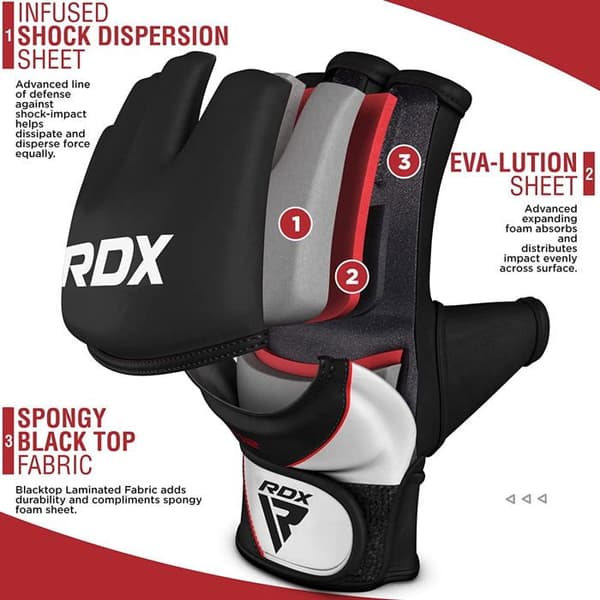 MMA-handskar - RDX - Grappling Sparring - Maya-läder - Unisex - Storlekar S till XL