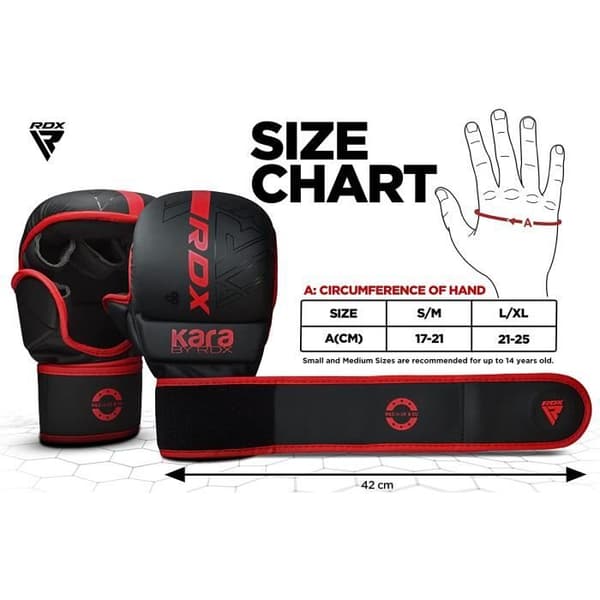 RDX MMA Träningshandskar - Boxning Grappling Sparring Mitts - Röd