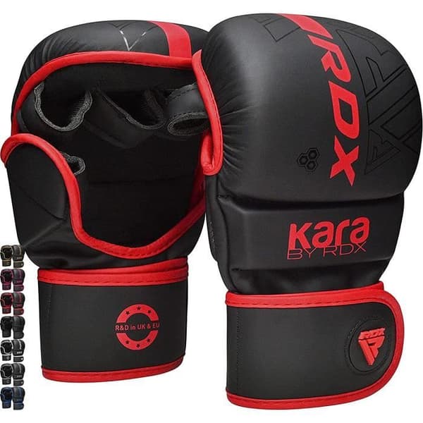 RDX MMA Träningshandskar - Boxning Grappling Sparring Mitts - Röd
