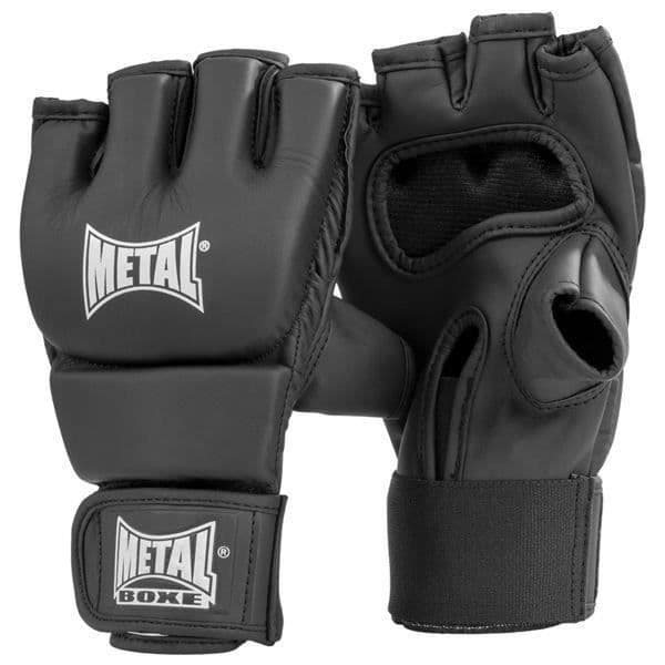 Junior Free Combat Glove Black Light - METALLBOXE - MMA - Totalt skydd - Bra stöd - CE-godkänd