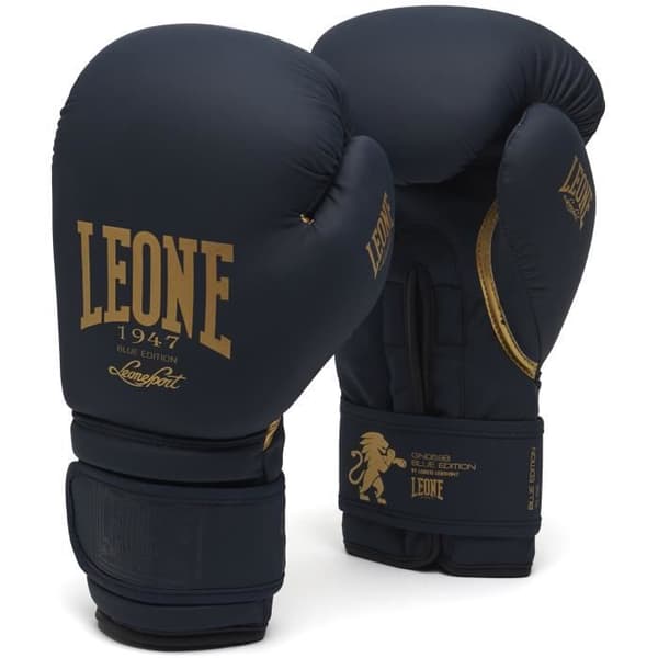 Boxningshandskar - Leone - Blue Edition - 10 oz - PU - Ventilation - Satängfoder