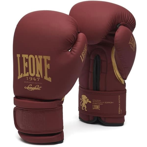 Boxhandskar - Leone - Bordeaux Edition - 10 oz - PU - Satinfodring - Ventilation i handflatan
