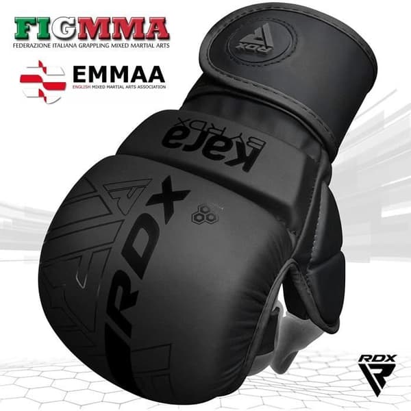 RDX MMA Träningshandskar - Boxning Grappling Sparring Mitts - Svart