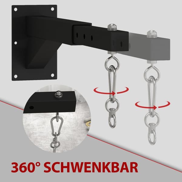 Boxningssäck Väggfäste, 45-65Lx12Bx20H cm, Svart
