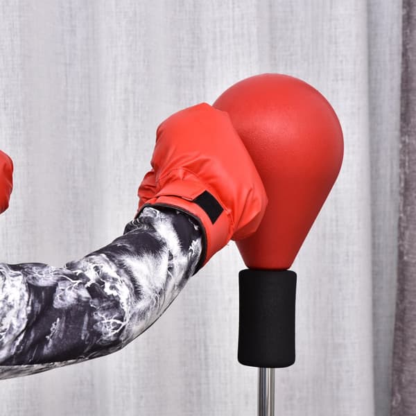 Punching Ball med Stativ, 48x136-154 cm, Sort og Rød