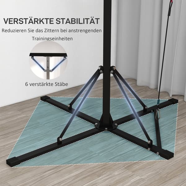 Boxningssäck Ställning, 160x145x175-220 cm, Svart