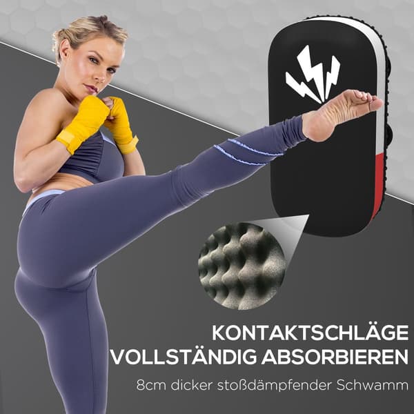 Kickboxningsträningsdynor, 38x20x18 cm, Svart/Röd/Vit
