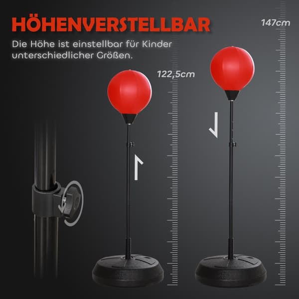 Slående boll för barn, 44.3x122.5-147 cm, Röd