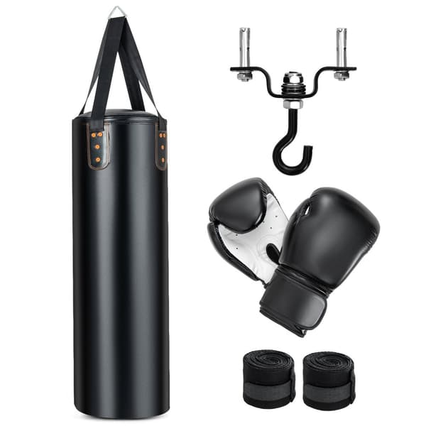 Hängande boxningspåse set, 18,5x18,5x41,5 tum, Svart
