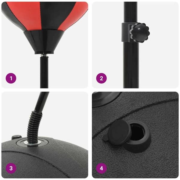 vidaXL Bokseballsett med hansker og pumpe justerbar høyde 81-122 cm