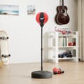 Miniatyrbilde 2 av 11: vidaXL Bokseballsett med hansker og pumpe justerbar høyde 81-122 cm