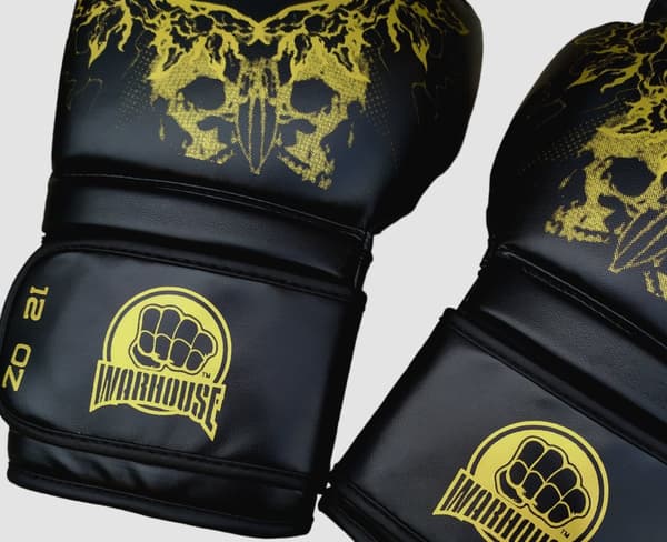 WarHouse Skull Guld Boksehandsker 16OZ