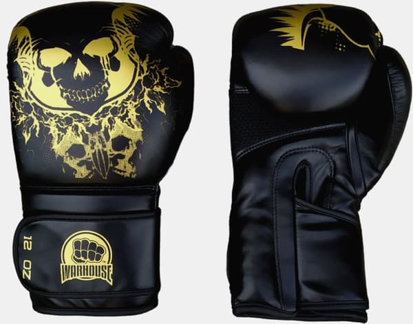 WarHouse Skull Guld Boksehandsker 16OZ