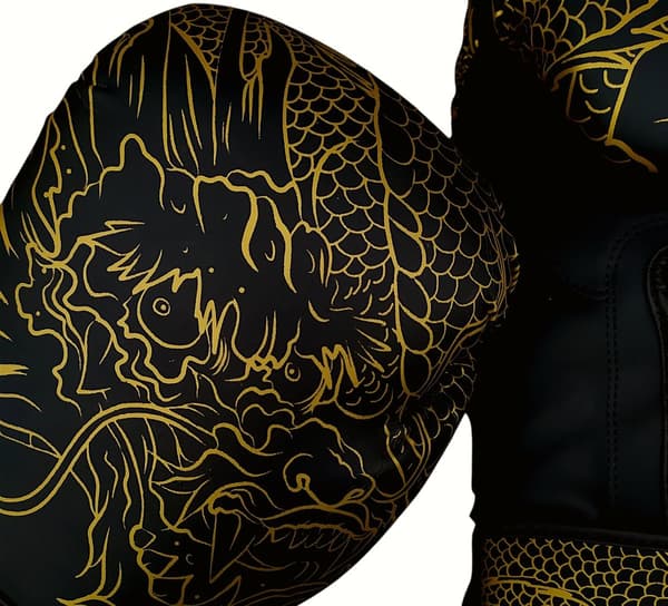 WarHouse Dragon Svarta/Guld 12OZ Boxningshandskar