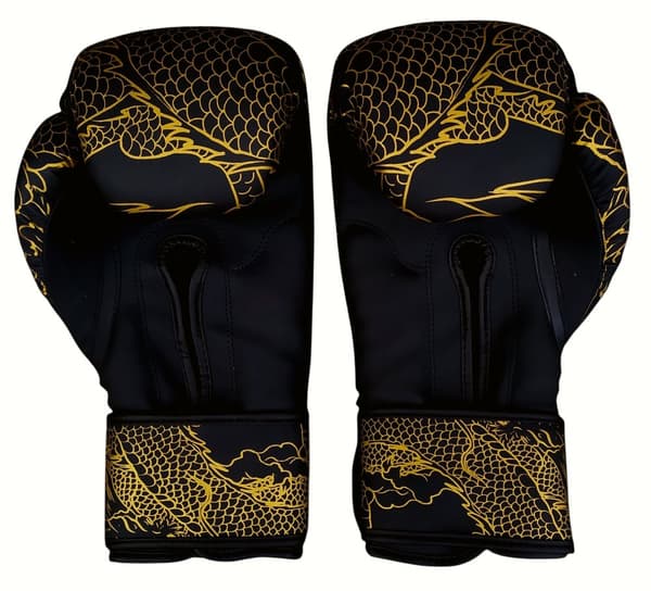 WarHouse Dragon Svarta/Guld 16OZ Boxningshandskar